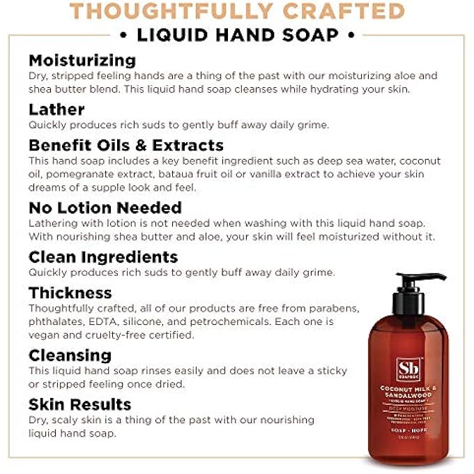 Soapbox LIQUID HAND SOAP REFILL, COCONUT MILK & SANDALWOOD | VEGAN, PARABEN FREE, MOISTURIZING, NATURAL HAND WASH REFILL FOR KITCHEN AND BATHROOM, 64OZ HALF GALLON REFILL (PACK OF 1) - Image 4